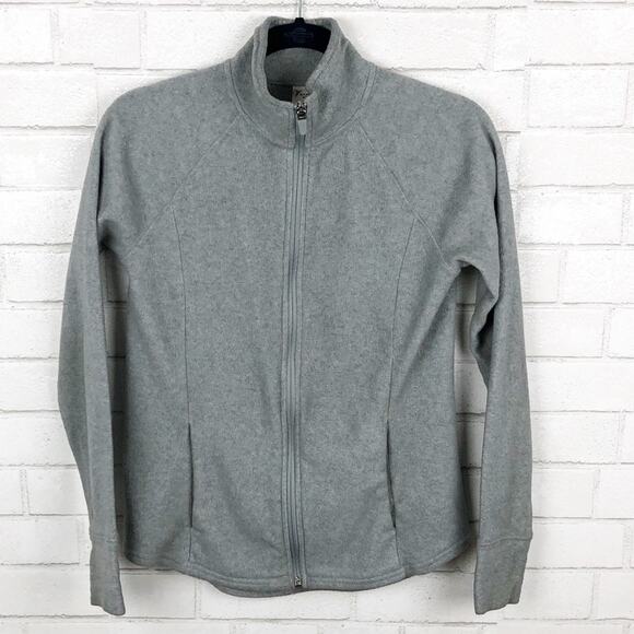 Old Navy Active Gray Microfleece Mock Neck Zip Up Jacket Size XS - Picture 2 of 8